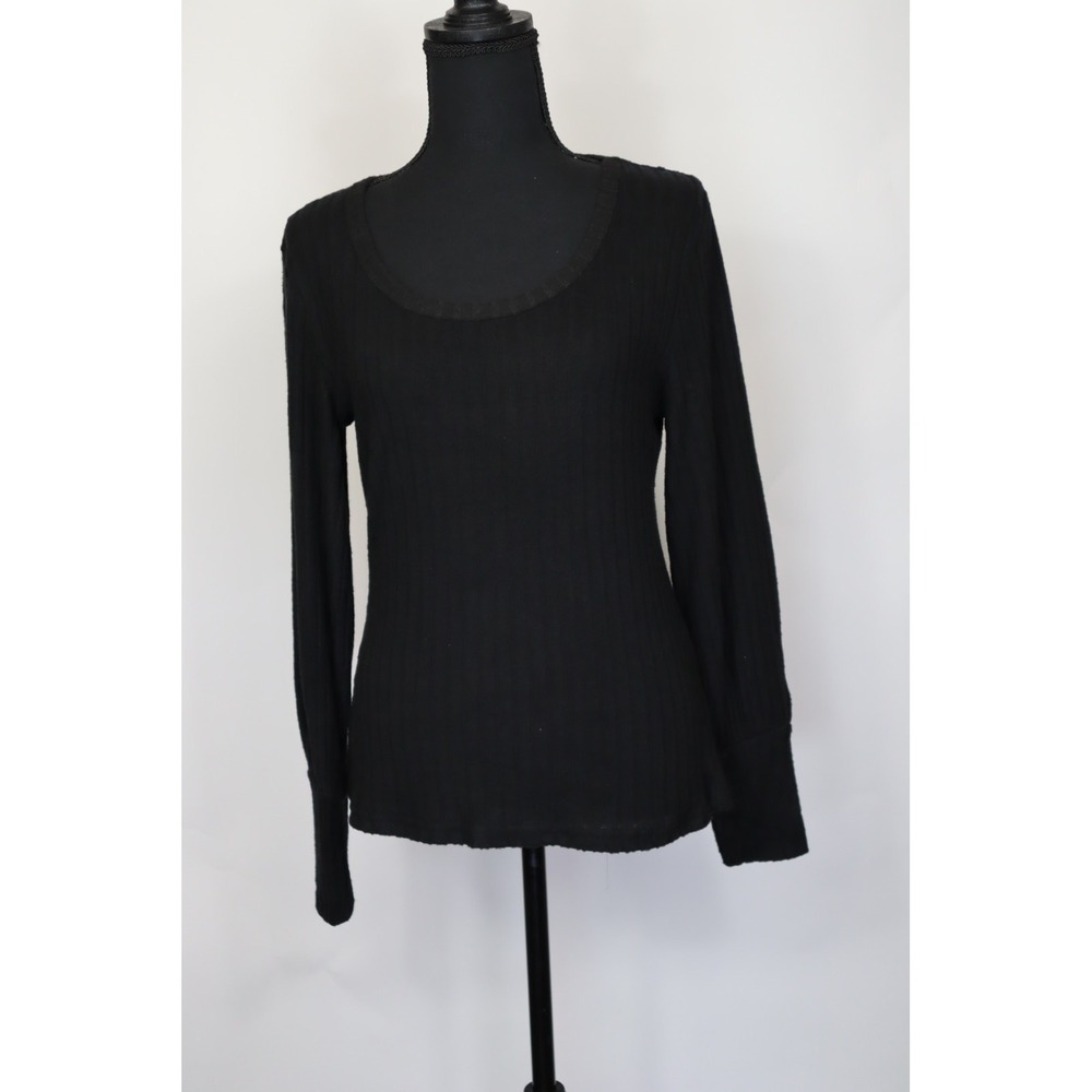 ePretty‎ Women's Thick Ribbed Black Long Sleeve Top Size M